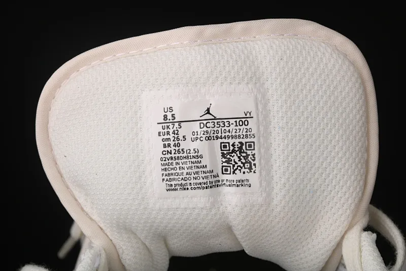 All categories Air Jordan Jordan series basketball shoes Air Jordan 1 Low Air Jordan AJ1 Low AJ1 Joe 1 low white and black canvas splicing DC3533-100